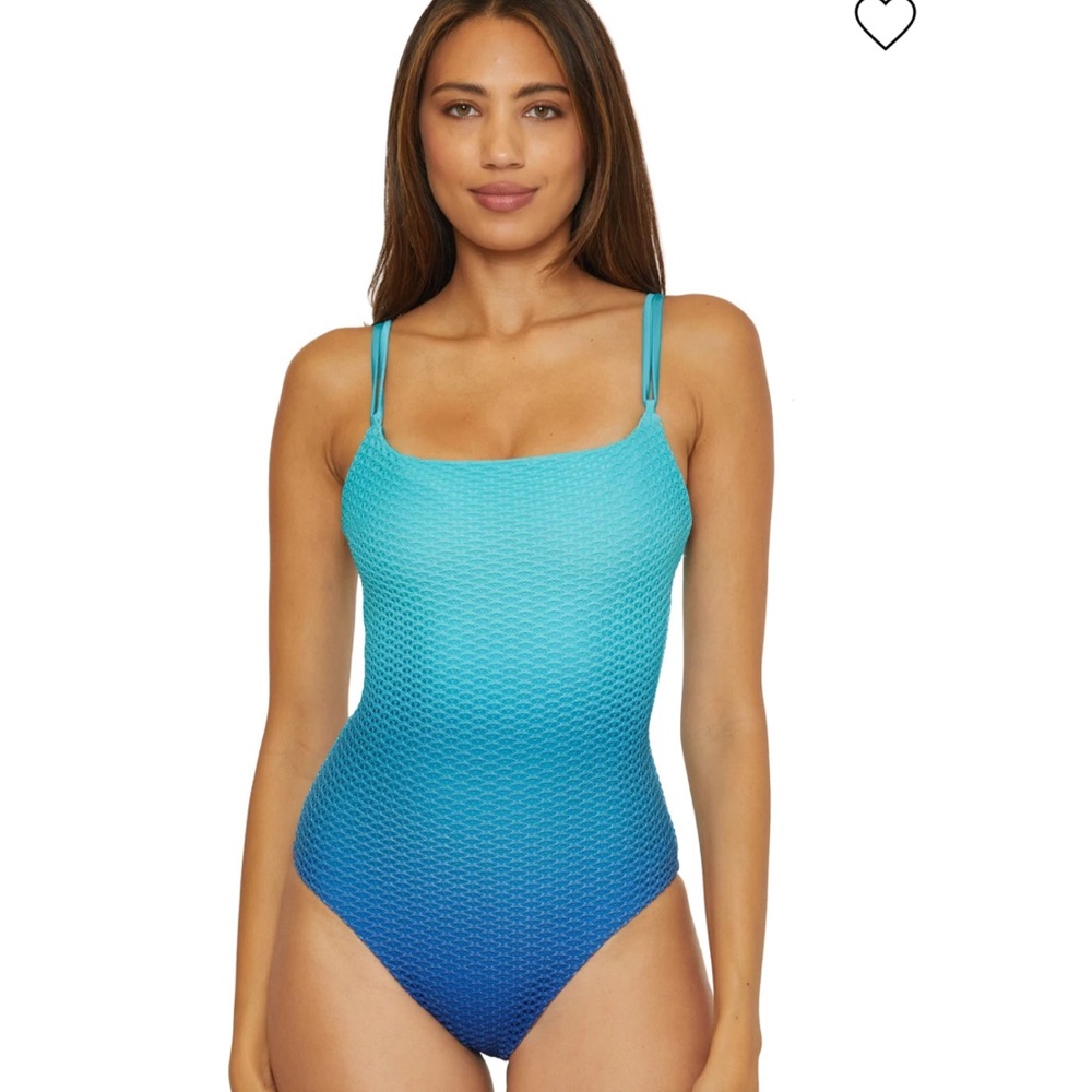 NWT TRINA TURK OPAL Ombré blue scoop neck one piece size 4